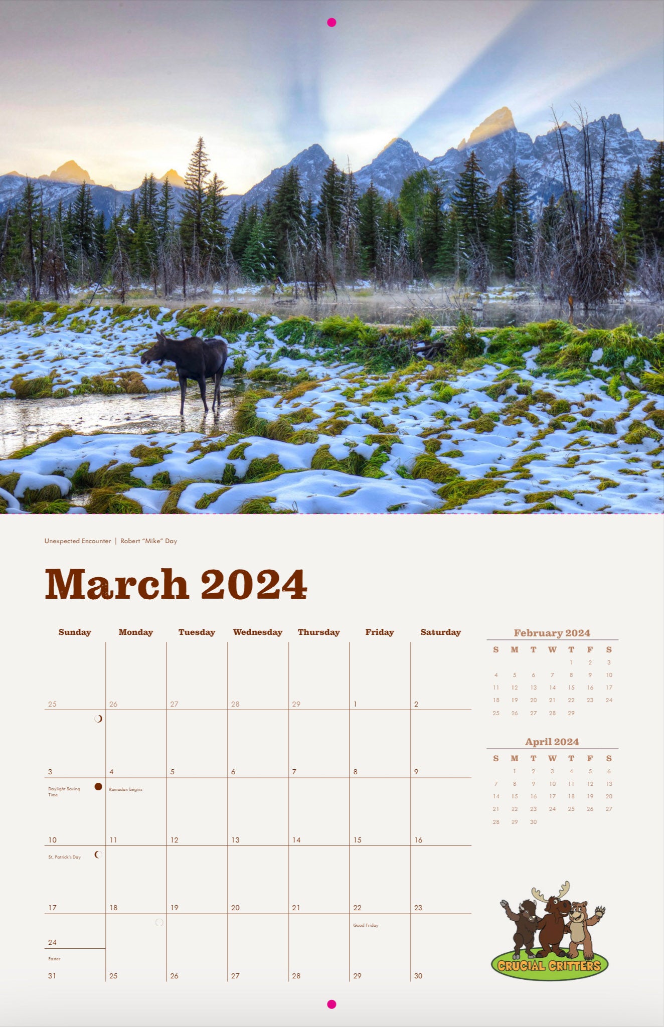 Local Moose of Jackson Hole 2024 13 Month Moose Calendar
